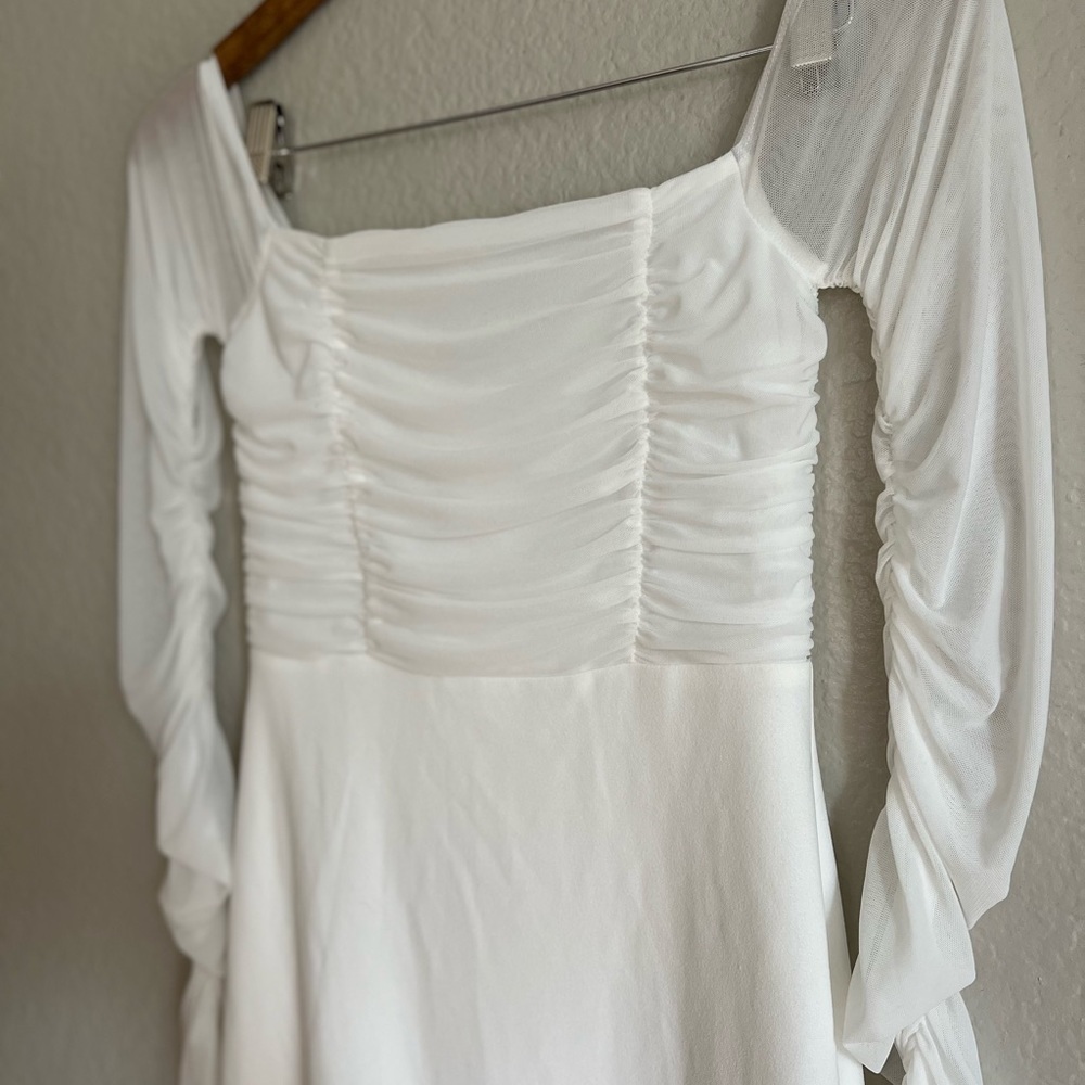 Lulu's White Off-the-Shoulder Long Sleeve Maxi Dress - Picture 6 of 10